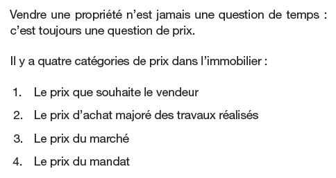 loi des 4 prix en immobilier